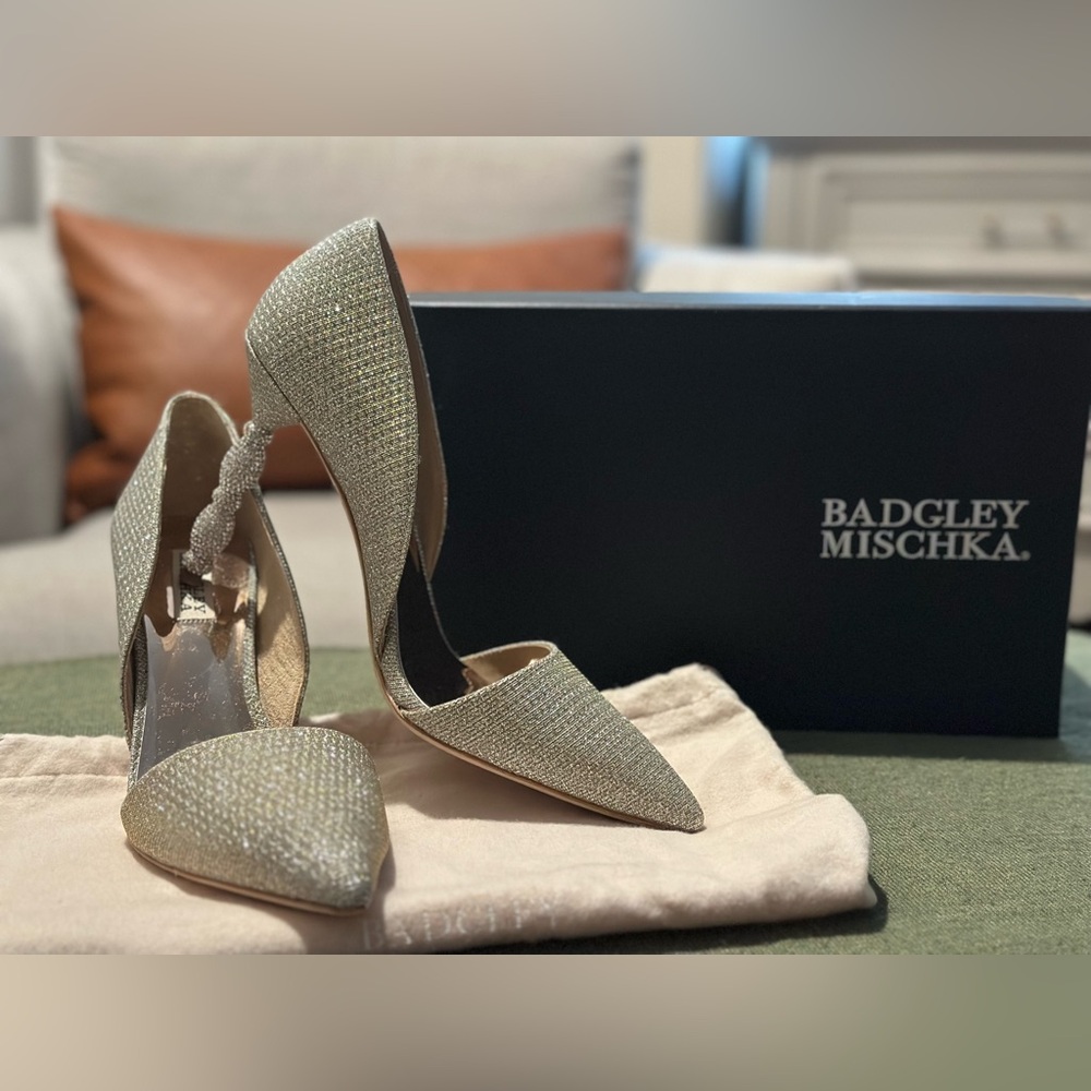 Badgley Mischka Glittering Silver Heels